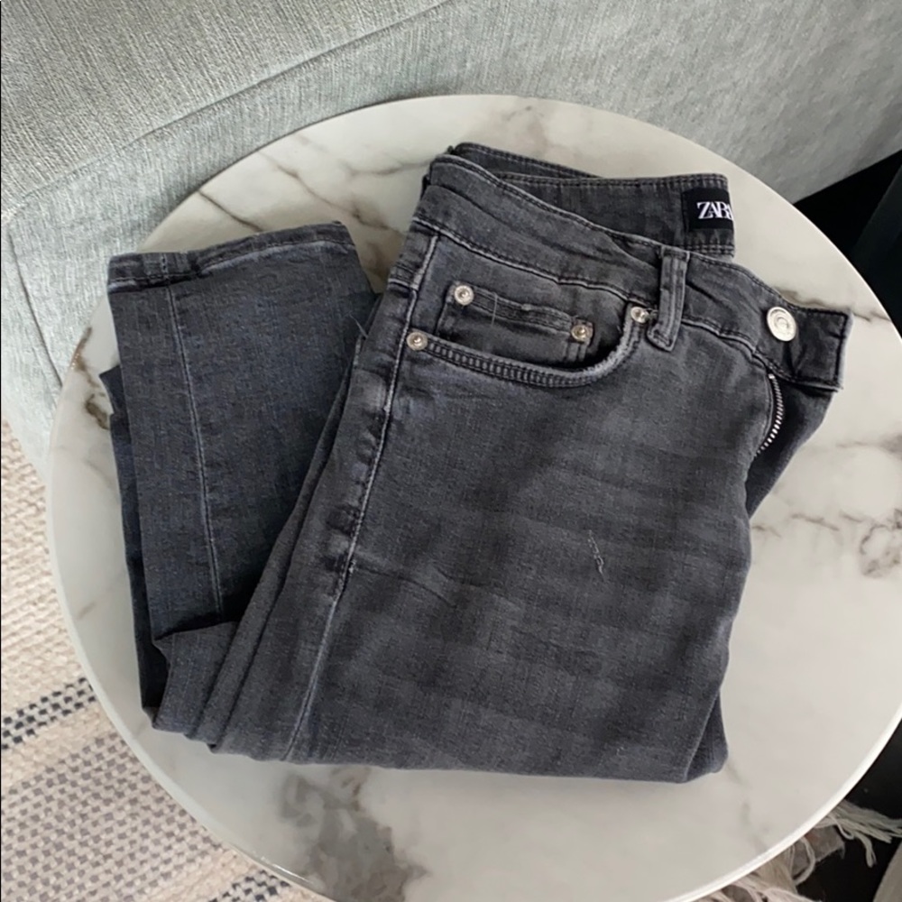 Zara High-Rise Distressed Skinny Jeans
